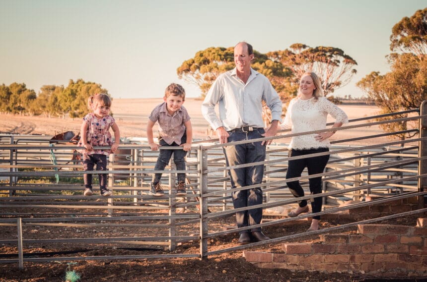 Kelly Pearce family on farm