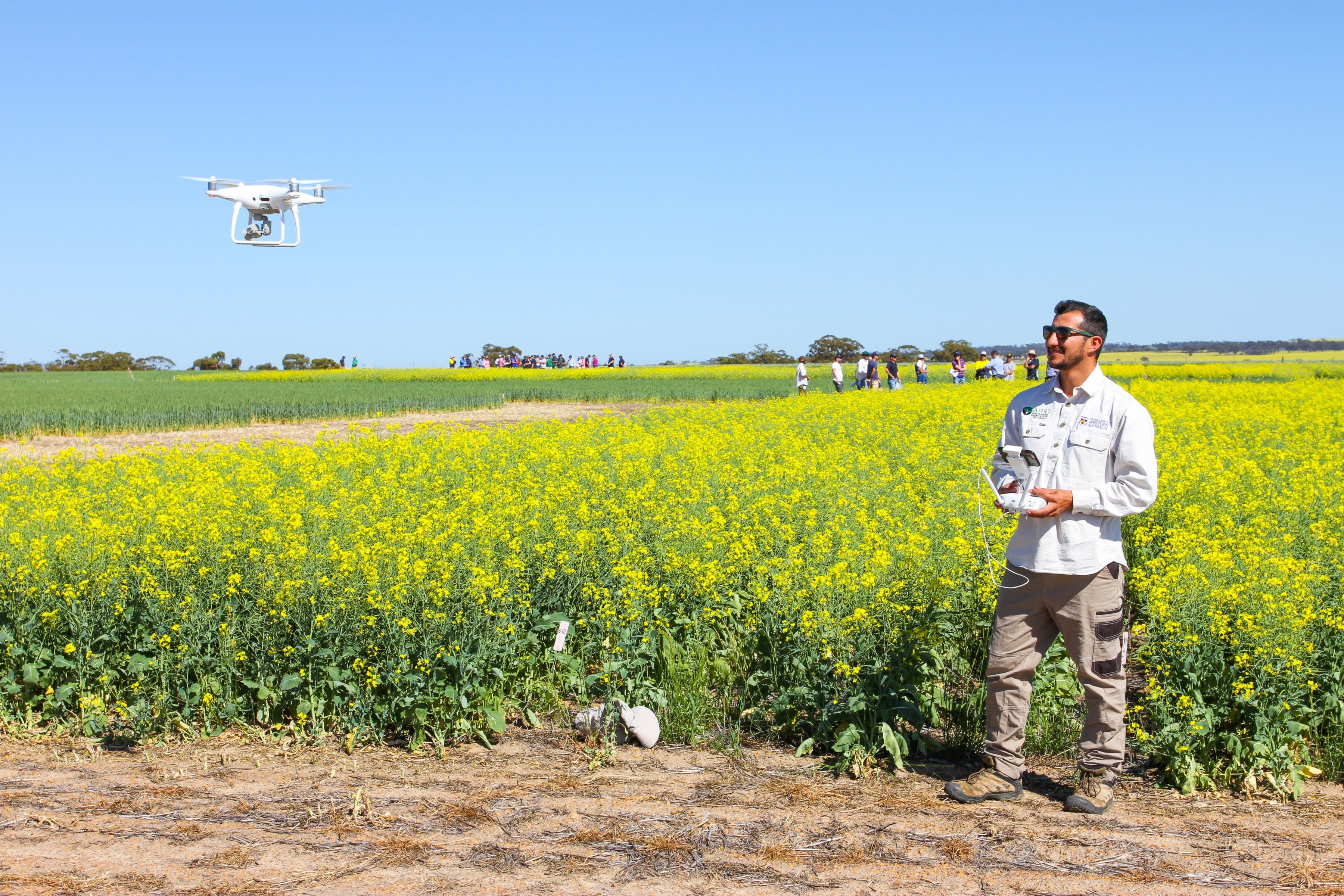 WAARC PhD scholarship student Roberto Lujan Rocha flying a drone