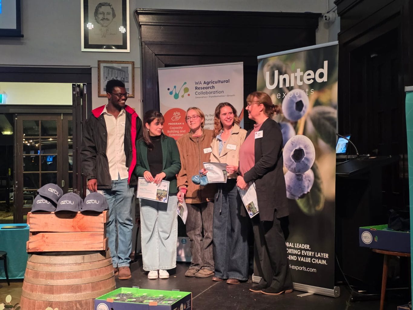 Hack the Harvest agtech hackathon second-place prize winners sponsored by WAARC