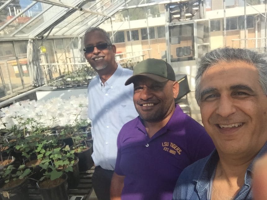Amir at UWA glass house with PhD student mentored